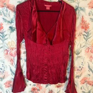Vintage Sunny Leigh Deep Red Blouse